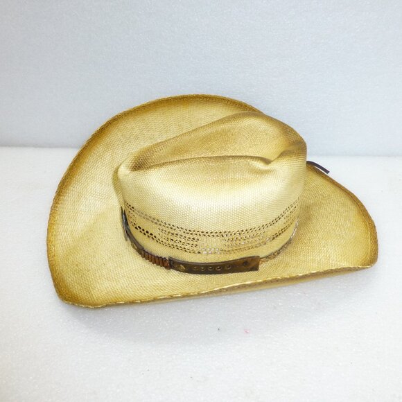 Bullhide Full Speed straw cowboy hat natural distress adult medium - Picture 4 of 9